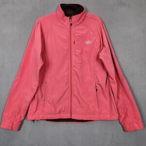 The North Face Jacket Womens Large Pink Softshell Fleece Full Zip Windbreaker